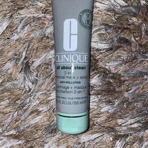 New Clinique All About Clean 2 in 1 Charcoal mask + Scrub Anti Pollution